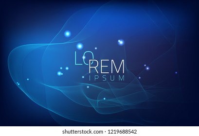 Abstract background with blue smoke, imagination and creative, vector illustration design.