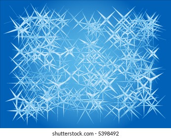 Abstract background - blue snowflakes (vector)