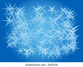Abstract background - blue snowflakes (vector)