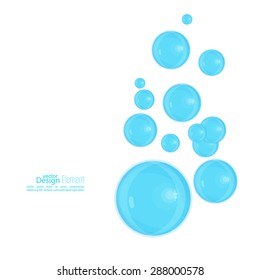 Abstract background with blue soap bubbles. 