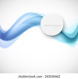 Abstract background with blue soft wave and paper circle