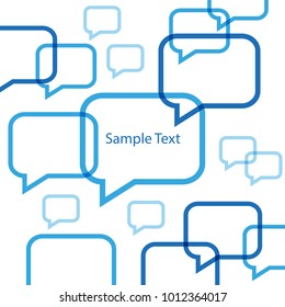 Abstract Background with Blue Speech Bubbles