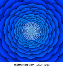 Abstract background. Blue spiral flower pattern. Abstract Lotus Flower. Esoteric Mandala Symbol. vector illustration.