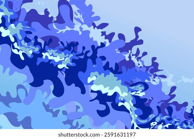 Abstract background of blue splash of sea waves