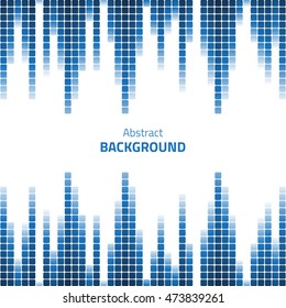 Abstract background with blue square pixels. Vector illustration