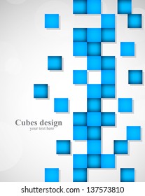 Abstract background with blue squares
