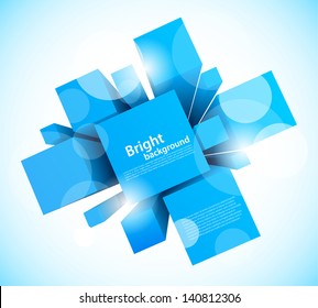 Abstract background with blue squares