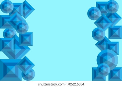 Abstract background with blue squares and circles and space for text. Vector illustration EPS10