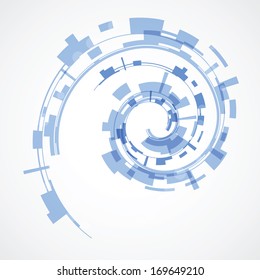 Abstract background from blue squares on white