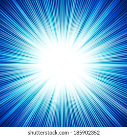 Abstract background of blue star burst, vector background