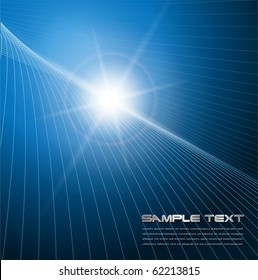 Abstract background blue star, vector.