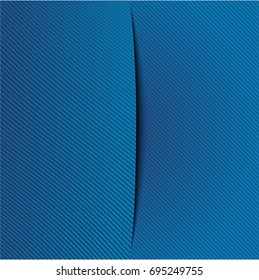 Abstract background blue striped, cut in the middle.
