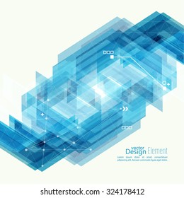 Abstract background with blue stripes corner. Concept  new technology and dynamic motion. Digital Data Visualization. 