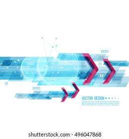 Abstract background with blue stripes corner. Concept new technology and dynamic motion.