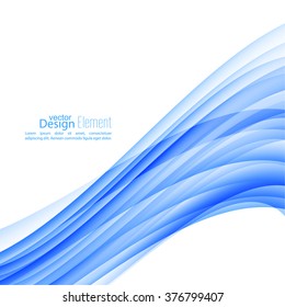 Abstract background with blue stripes and curves. Concept new technology and dynamic motion. 