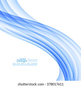 Abstract background with blue stripes and curves.