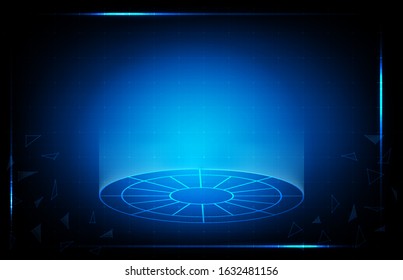 abstract background of blue technology hud ui display