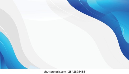 Abstract background with blue themed color for corporate company banner and presentation. modern wave element geometry shapes