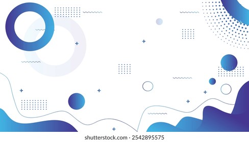 Abstract background with blue themed color for corporate company banner and presentation. modern wave element geometry shapes