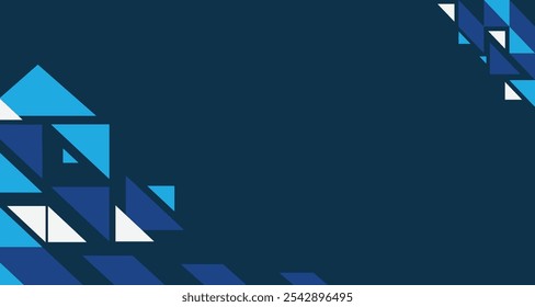 Abstract background with blue themed color for corporate company banner and presentation. modern wave element geometry shapes