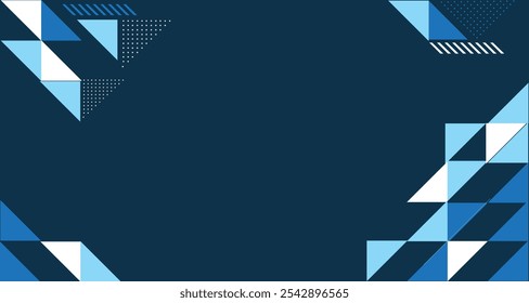 Abstract background with blue themed color for corporate company banner and presentation. modern wave element geometry shapes