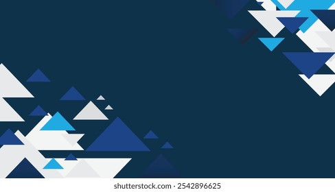 Abstract background with blue themed color for corporate company banner and presentation. modern wave element geometry shapes