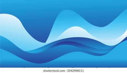 Abstract background with blue themed color for corporate company banner and presentation. modern wave element geometry shapes