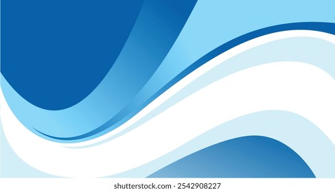 Abstract background with blue themed color for corporate company banner and presentation. modern wave element geometry shapes