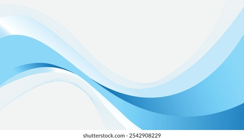 Abstract background with blue themed color for corporate company banner and presentation. modern wave element geometry shapes