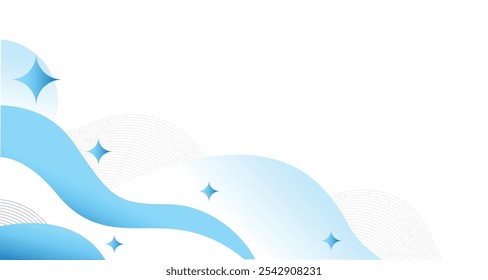 Abstract background with blue themed color for corporate company banner and presentation. modern wave element geometry shapes