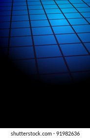Abstract Background - Blue Tiles on Black Background