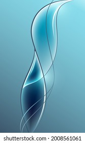 Fondo abstracto en tonos azules con líneas y círculos lisos.