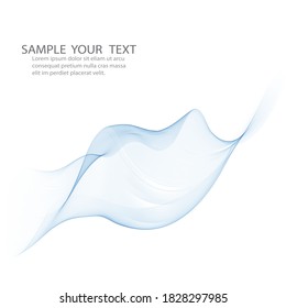 Abstract background, blue transparent waves