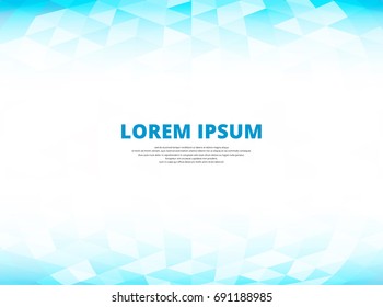 Abstract background blue triangle perspective with copy space, Lowpoly Trendy, Vector Illustration. 