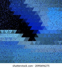 Abstract background blue triangles with glitter. Creative collage of wallpapers. Modern vector background illustration.