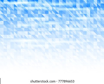 Abstract background with blue triangles. Gradient mosaic texture.