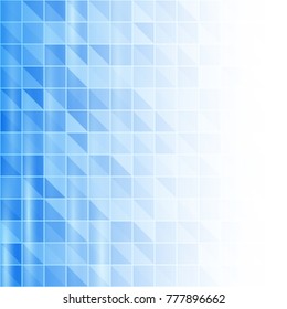 Abstract background with blue triangles. Gradient mosaic texture.