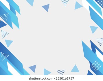 Abstract background with blue triangles and halftone dots. Vector illustration