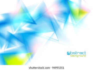 Abstract background with blue triangles. Vector illustration.