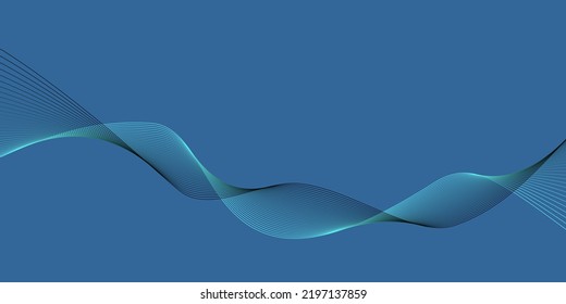 Resumen Antecedentes Líneas de onda azul turquesa Fluyendo el diseño de ondas Abstract ecualizador digital flujo de ondas sonoras. Ilustración de vectores de línea para el fondo del concepto de innovación tecnológica futurista Diseño gráfico