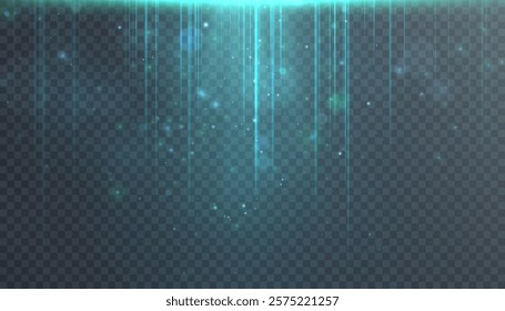 Abstract background of blue vertical light rays and glares. Transparent vector design, perfect for stage effects, presentations and banners.