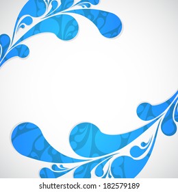 Abstract background with blue water drops