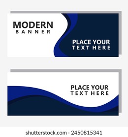 Abstract background blue wave banner design vector