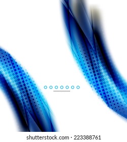 Abstract background, blue wave business template, web design