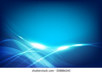 Abstract background blue wave curve and lighting element vector illustration eps10