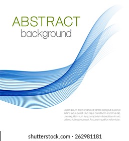 Abstract background with blue wave isolated on white