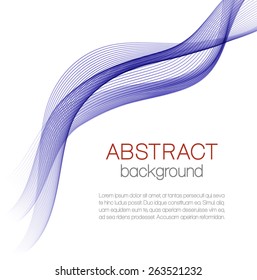 Abstract background with blue wave isolated on white