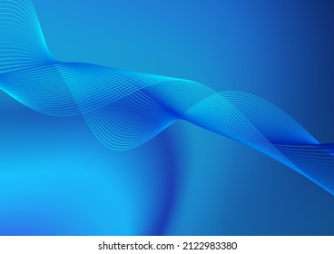 abstract background blue wave line smooth for background illustration vector