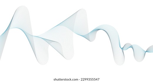 Abstract background with blue wave lines on white. Modern technology background. Vector illustration.	