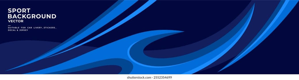 abstract background with blue wave pattern, vector for vehicle wrap, car livery, sports car, racing car, jersey, banner and adventure ready to print.
